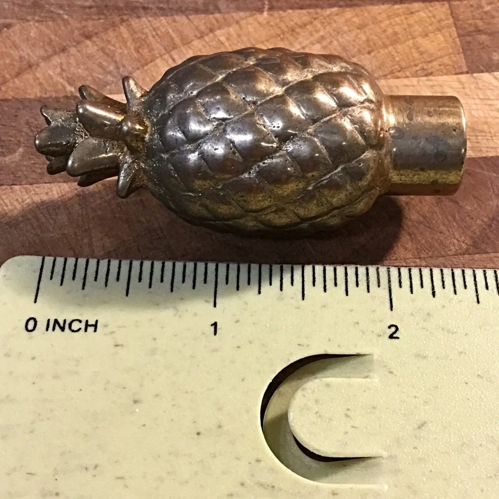 Staub RARE cast brass pineapple lid knob
